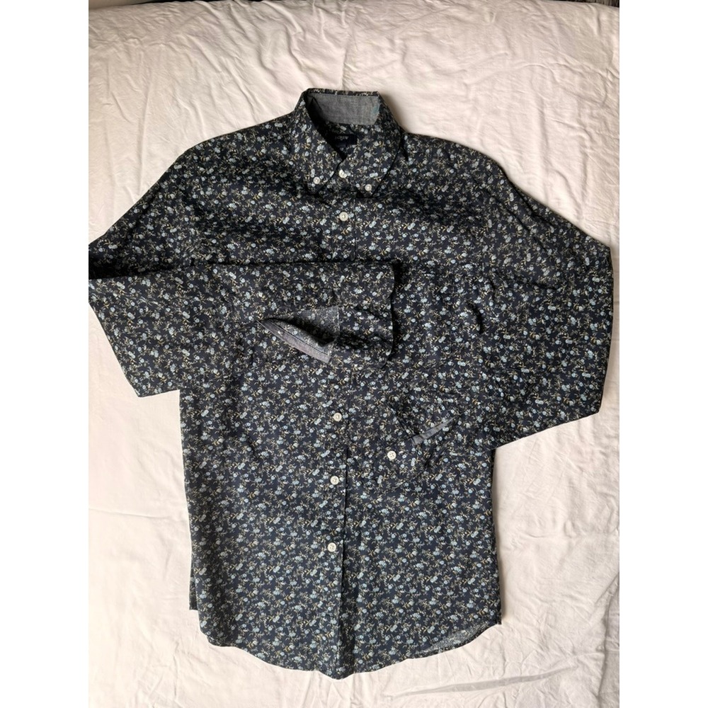 J.Crew Mens XS Blue Floral Cotton Button Down Shirt Long Sleeve